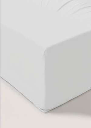 Głąboko dopasowane prześcieradło z białej bawełny (180 nitek)