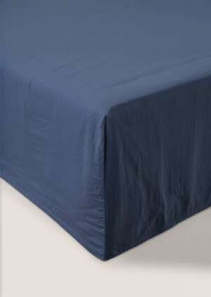 Granatowe, bawełniane, głąboko dopasowane prześcieradło (180 nitek)