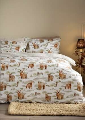 Komplet pościeli w kolorze zielonym Highland Cow