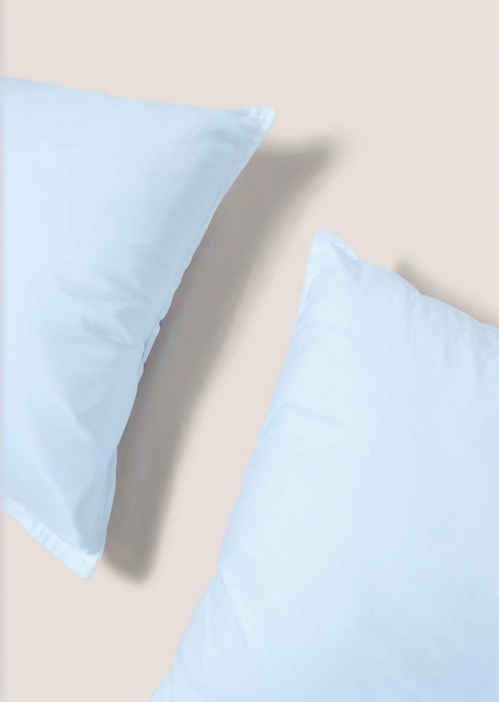 2 pary niebieskich, bawełnianych poszewek na poduszki gospodyni domowej - obrazek 2