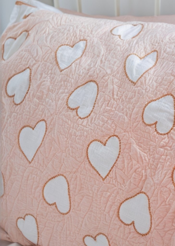 Zestaw pościeli polarowej w różowe serca - obrazek 2