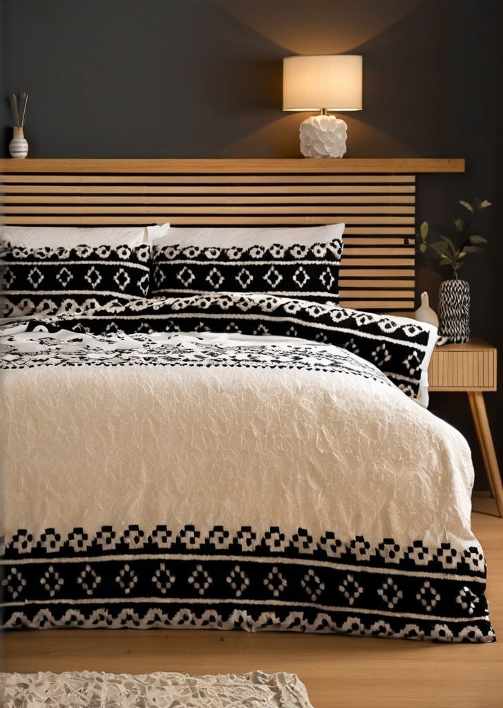 Zestaw pościeli Borg w kolorze czarno-kremowym