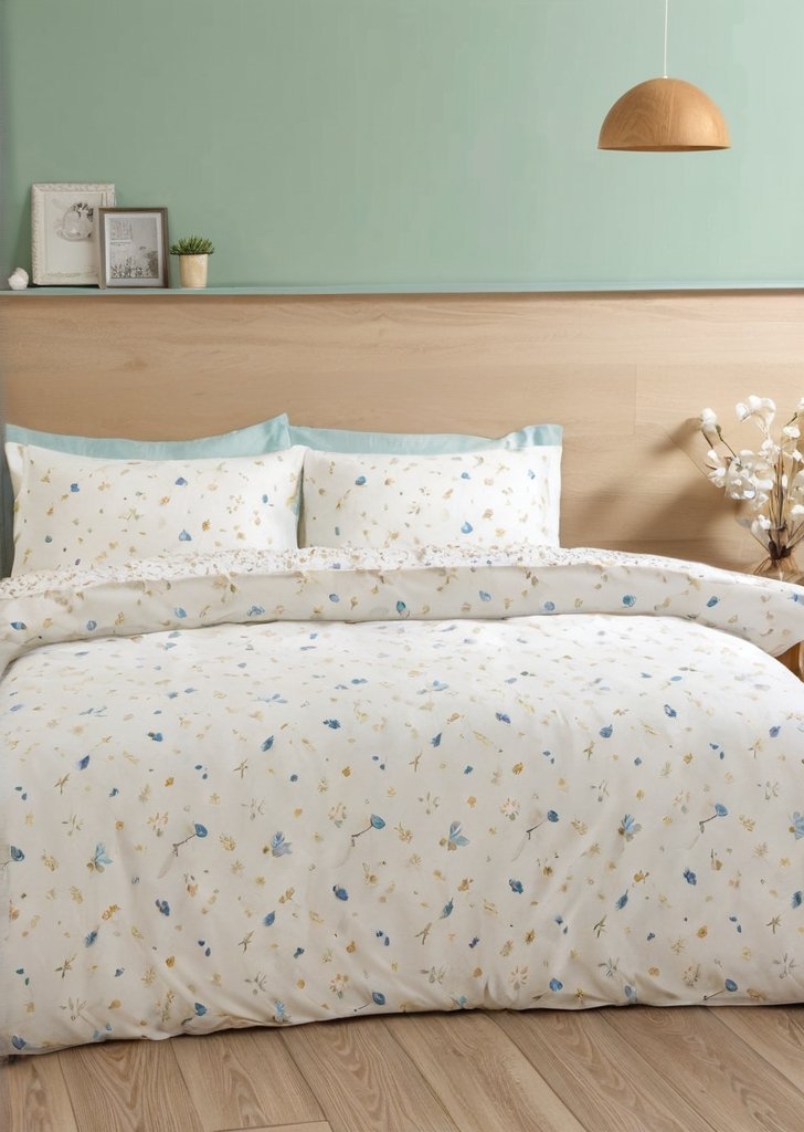 Zestaw dwustronnych poszewek na kołdrą Zaczarowane zwierząta zmierzchu w kolorze liliowym - obrazek 2