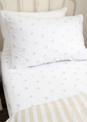 Bianca Fine Linens Mini Star & Stripes Bawełniane prześcieradło Natural