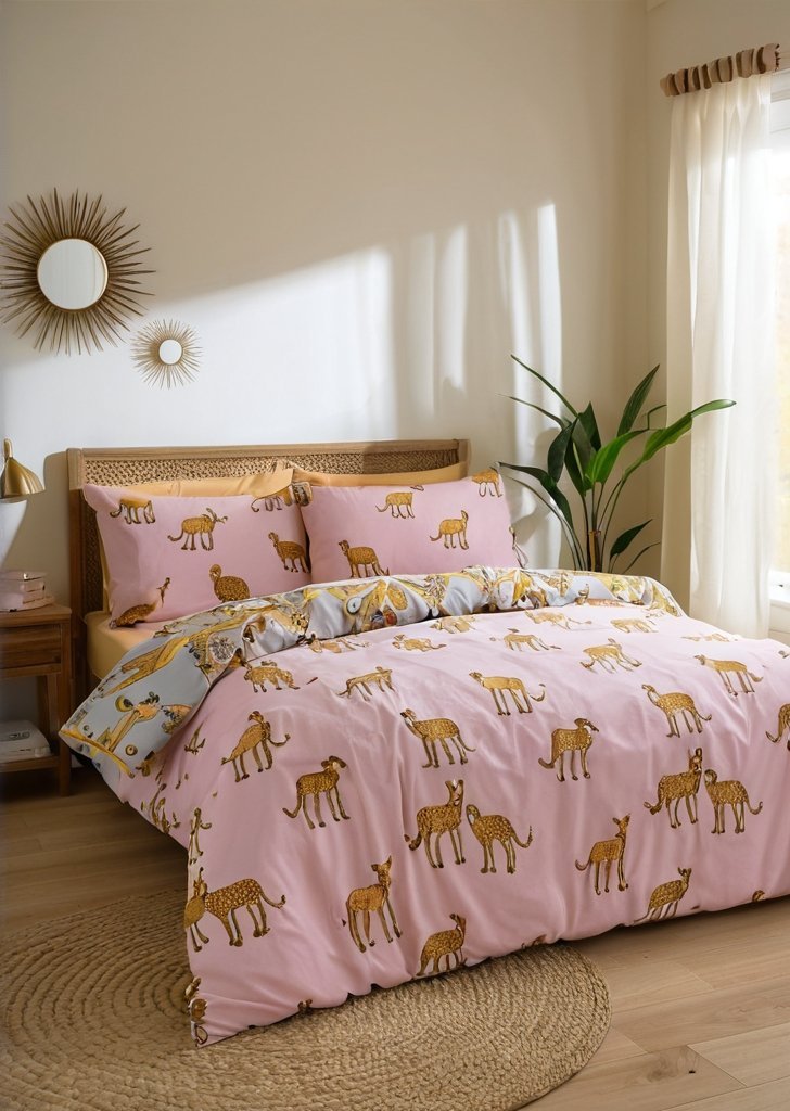 Dwustronna bawełniana poszewka na kołdrą They Nibs Untamed Cheetah w kolorze szarym - obrazek 2