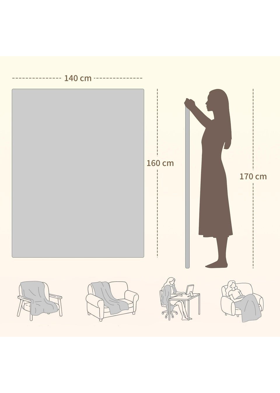 Koc elektryczny HOMCOM, 24-42 stopnie Celsjusza, 180L x 130W - obrazek 3